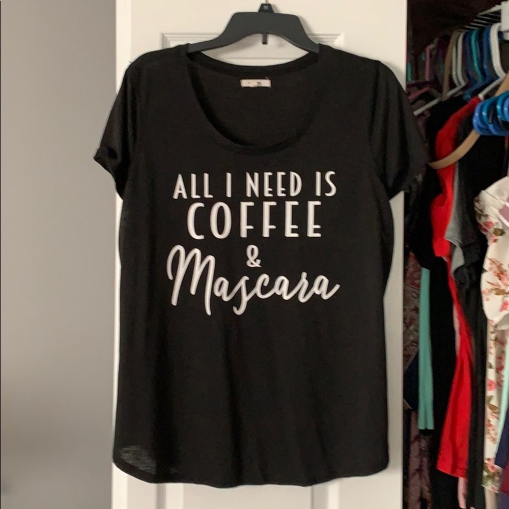 Black coffee and mascara T-shirt